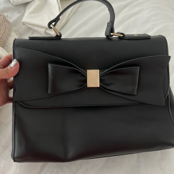 Handbags - Bow black purse bag